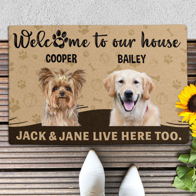 Welcome To Our House, Custom Photo Doormat, Gift For Pet Lovers, Personalized Doormat