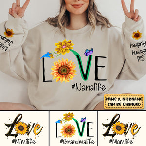 Personalized Sunflower Love Grandmalife Kids Sweatshirt