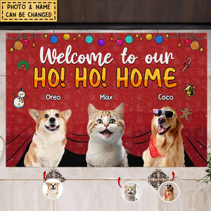 Welcome To My Ho!Ho!Home - Personalized Photo Doormat