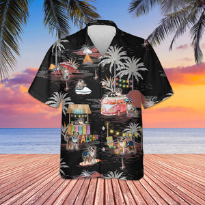 Australian Shepherd Night On The Beach Hawaiian Shirt