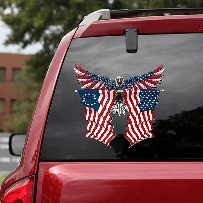 Betsy Ross Flag and United States Flag Car Sticker