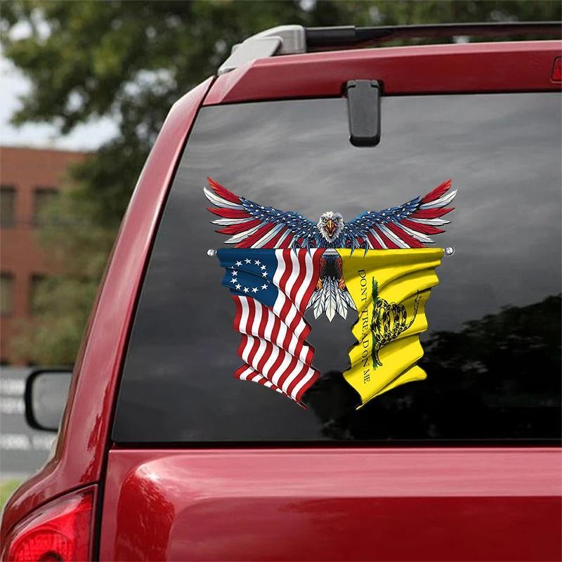 Bets Ross Flag and Dont Tread on Me Gadsden Flag Car Sticker