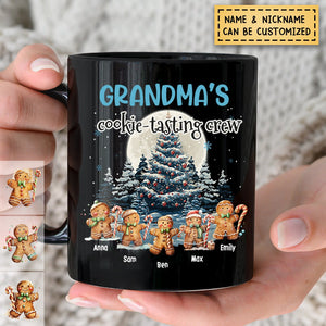 Grandma's Favorite Cookie-tasting crew Family Personalized Mug Christmas Gift For Grandma