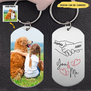 Personalized ''You&Me'' Stainless Steel Keychain For Couple For Dog Lovers