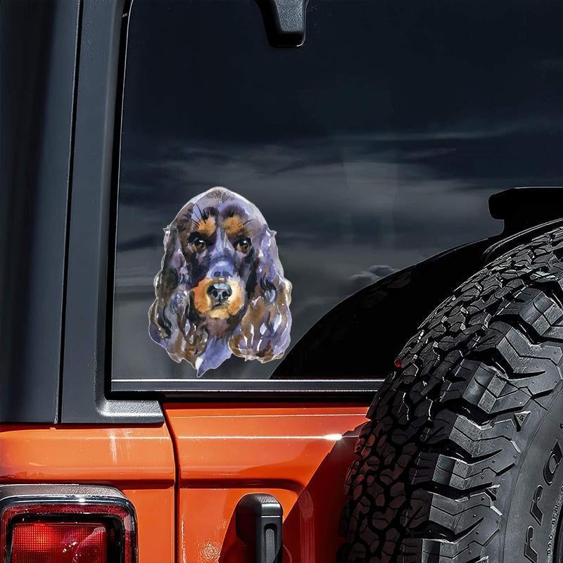 Black Cocker Spaniel-Hand Drawn Car Sticker