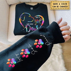 Colorful Dog Lovers Heart Paw Personalized Sweatshirt