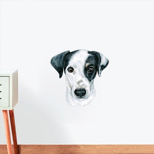 Black and White Jack Russell Terrier-Hand Drawn Car Sticker