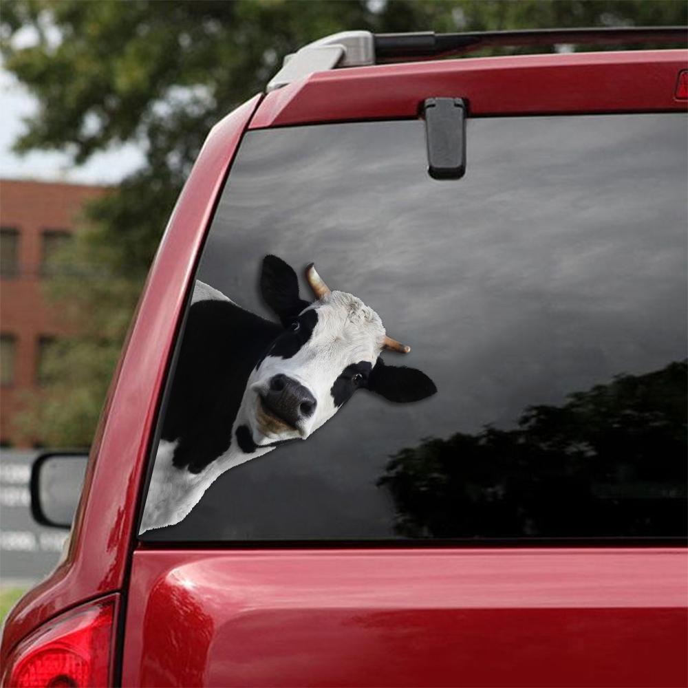 Black White Cow Car Sticker Cow Lovers