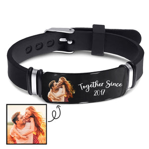 Custom Photo You & Me We Got This - Couple Birthday/Anniversar - Personalized Engraved Bracelet