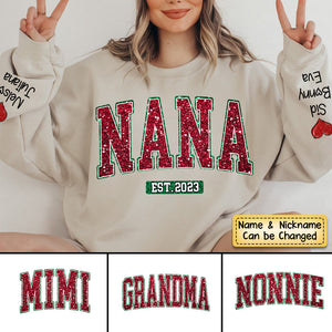 Glitter Grandma Mom Kids EST Year Personalized Sweatshirt