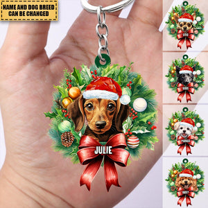 Personalized Christmas Gift For Dog Lovers Acrylic Keychain