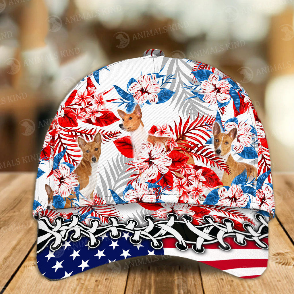 Basenji - American Flag Cap