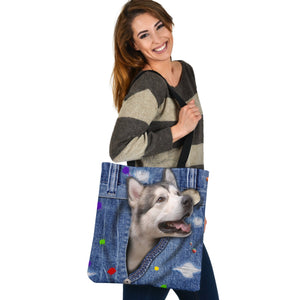 ALASKAN MALAMUTE-The Rainbow-Cloth Tote Bag