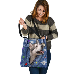 ALASKAN MALAMUTE-The Rainbow-Cloth Tote Bag