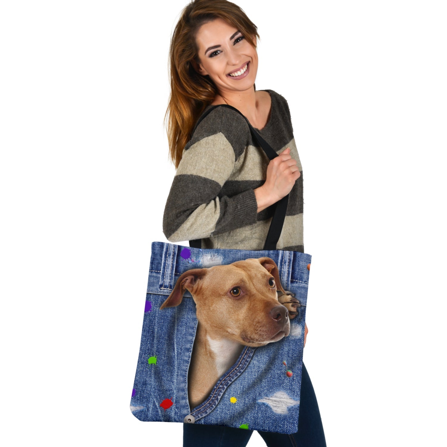 AMERICAN PIT BULL TERRIER-The Rainbow-Cloth Tote Bag