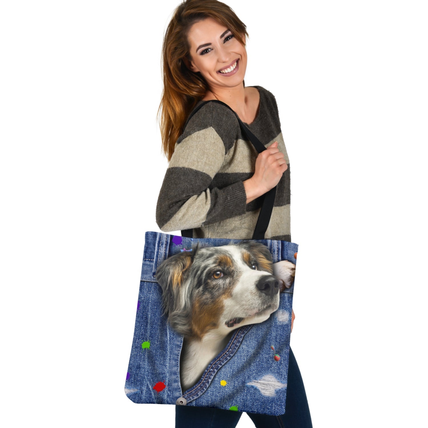 AUSTRALIAN SHEPHERD-The Rainbow-Cloth Tote Bag