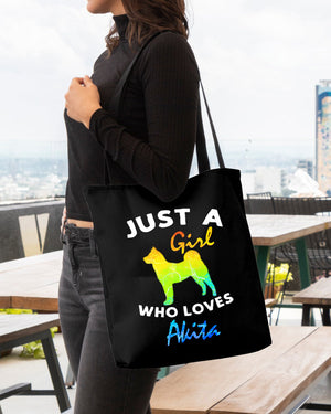 Akita-Just A Girl-Cloth Tote Bag