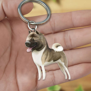 Akita-Look at me flat Acrylic Keychain