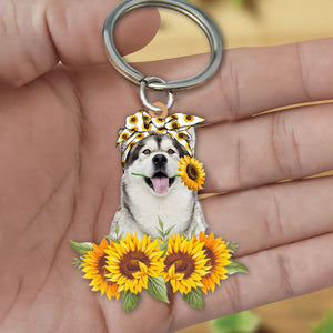 Alaskan Malamute-Dog Mom Keychain