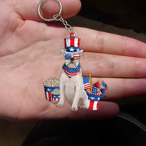 American Bulldog 2-July Stuff Flat Acrylic Keychain