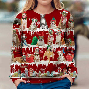 American Staffordshire Terrier - Snow Christmas - Premium Sweatshirt