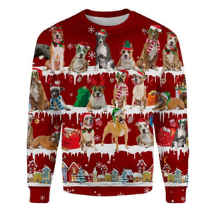 American Staffordshire Terrier - Snow Christmas - Premium Sweatshirt