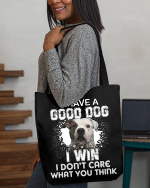 American Bulldog-I Win Cloth Tote Bag