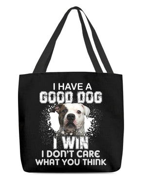 American Bulldog-I Win Cloth Tote Bag