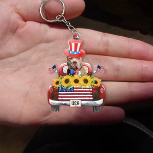 American Bully-USA Truck Flat Acrylic Keychain