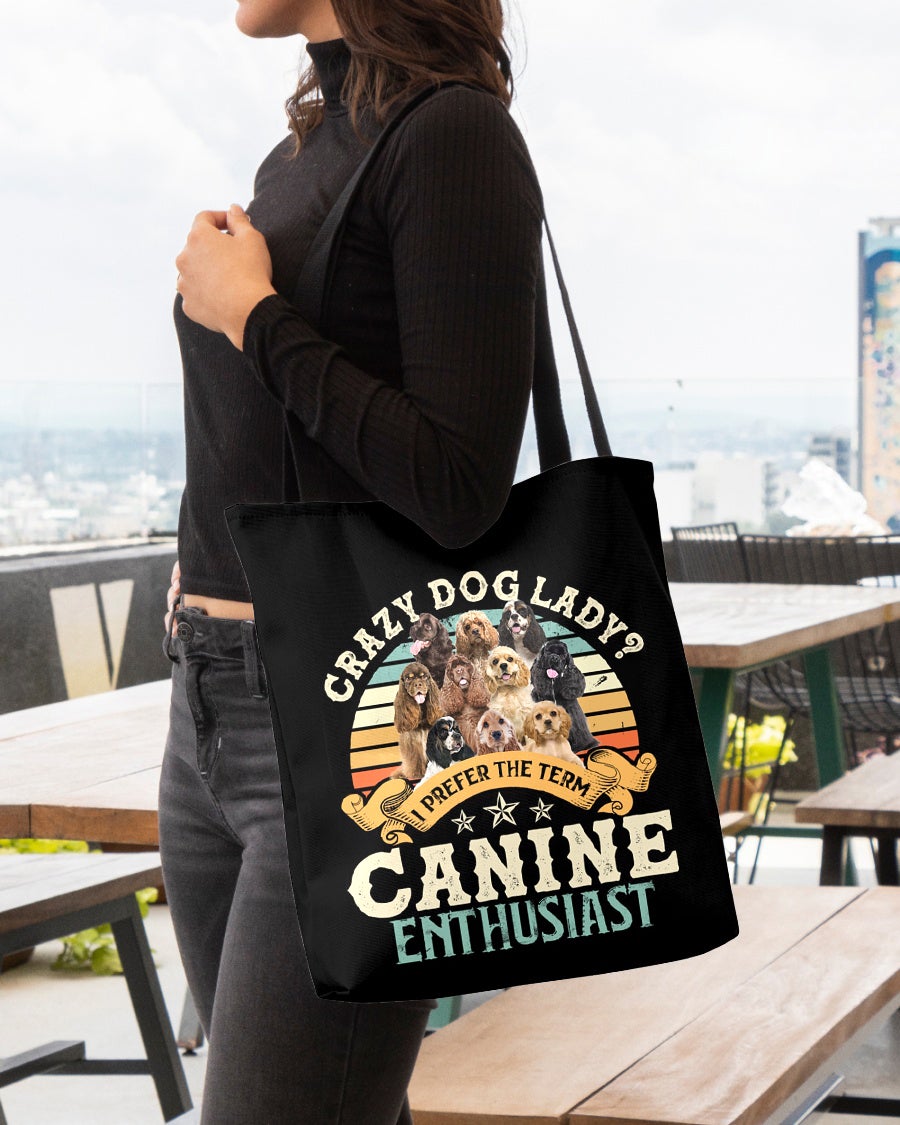 American Cocker Spaniel-Crazy Dog Lady Cloth Tote Bag