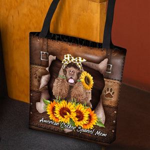 American Cocker Spaniel-Sunflower&Dog Mom Cloth Tote Bag