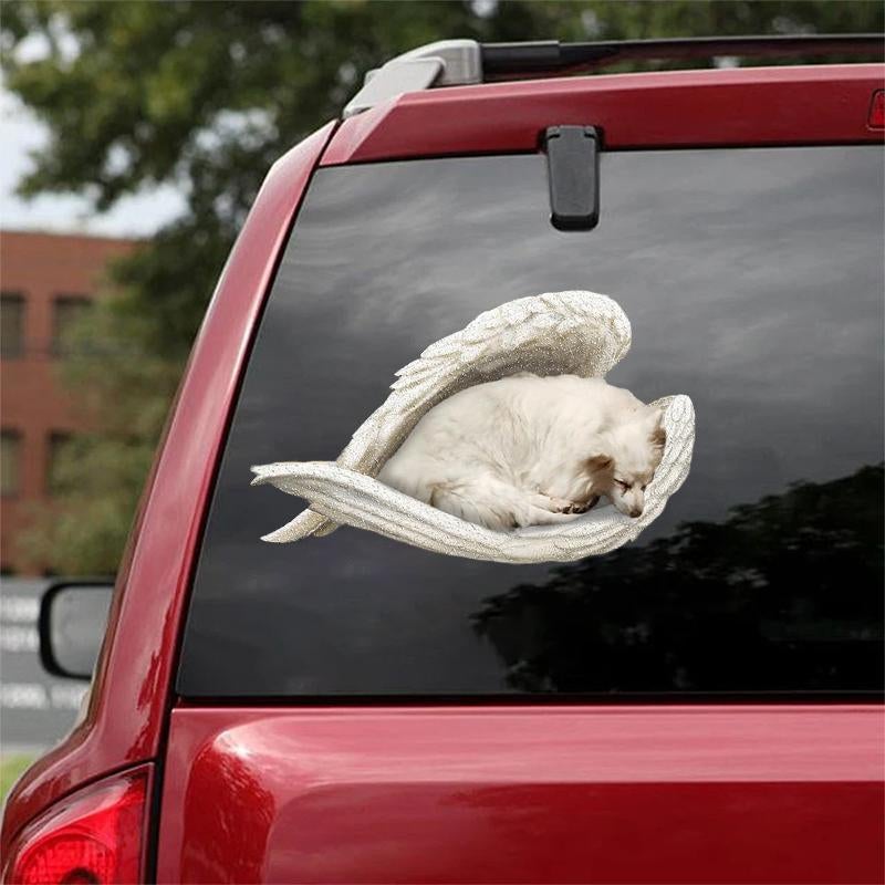 American Eskimo-sleeping angel CAR STICKER