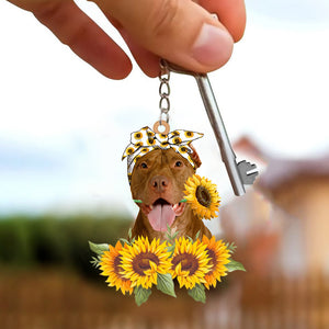 American Pit Bull Terrier-Dog Mom Keychain