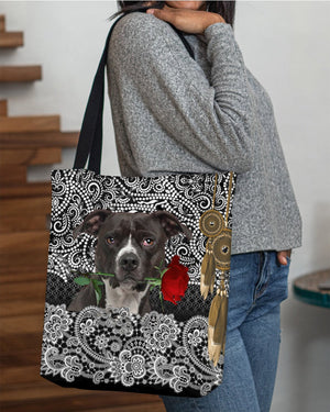 American Pitpull Terrier-Rose Cloth Tote Bag