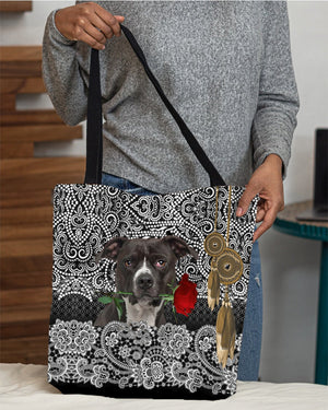 American Pitpull Terrier-Rose Cloth Tote Bag