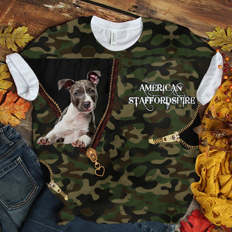 American Staffordshire Camo T-shirt