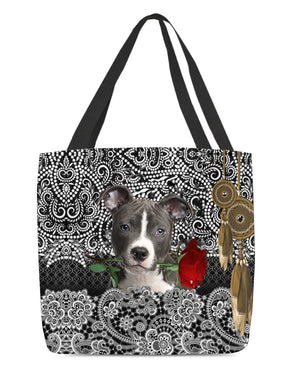 American Staffordshire Terrier-Rose Cloth Tote Bag