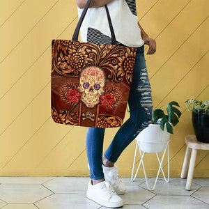 Anatolian shepherd Skull Flower Cloth Tote Bag