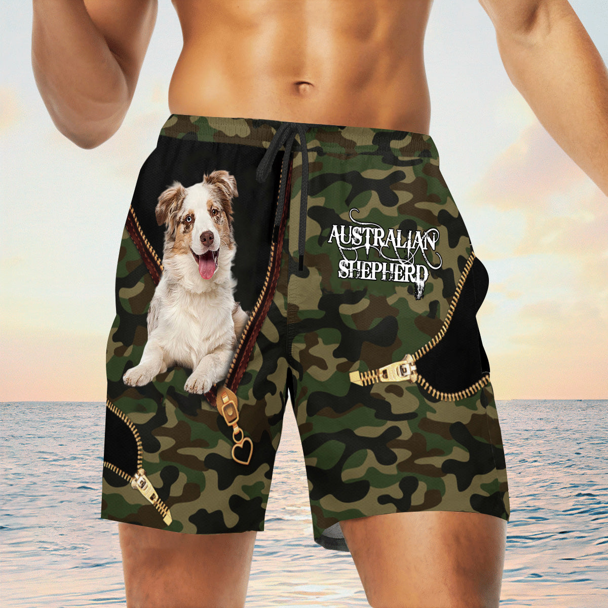 Australian Shepherd Camo Beach Pants