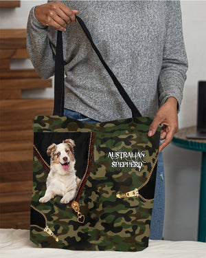 Australian-Shepherd Camo Cloth Tote Bag