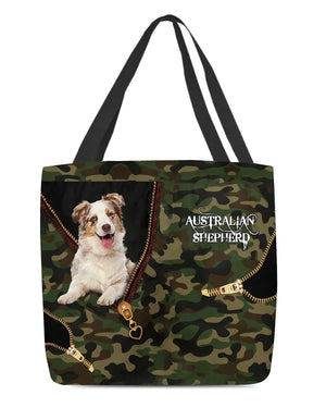 Australian-Shepherd Camo Cloth Tote Bag