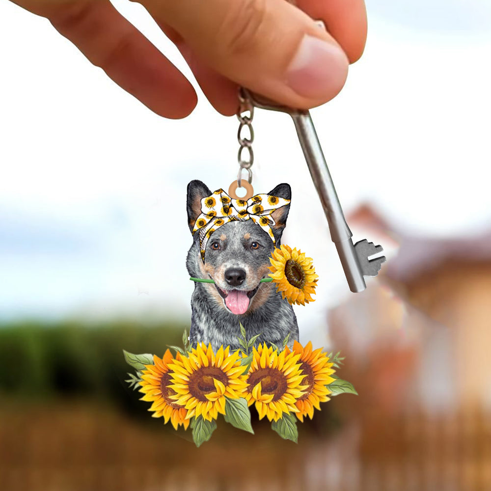 Australian Cattle-Dog Mom Keychain