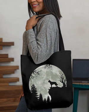 Australian Cattle Dog-Night Moon Cloth Tote Bag