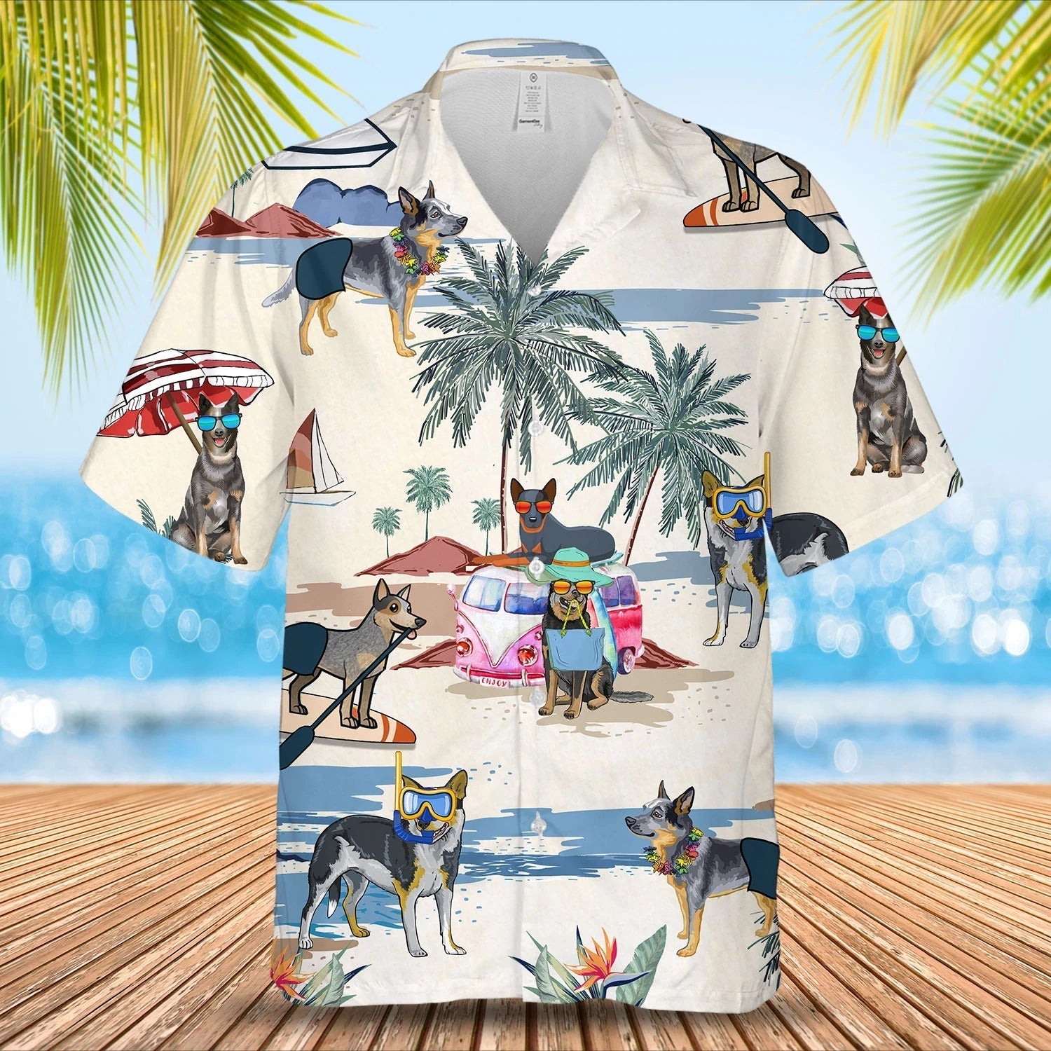 Australian Cattle Dog Summer Beach Hawaiian Shirt