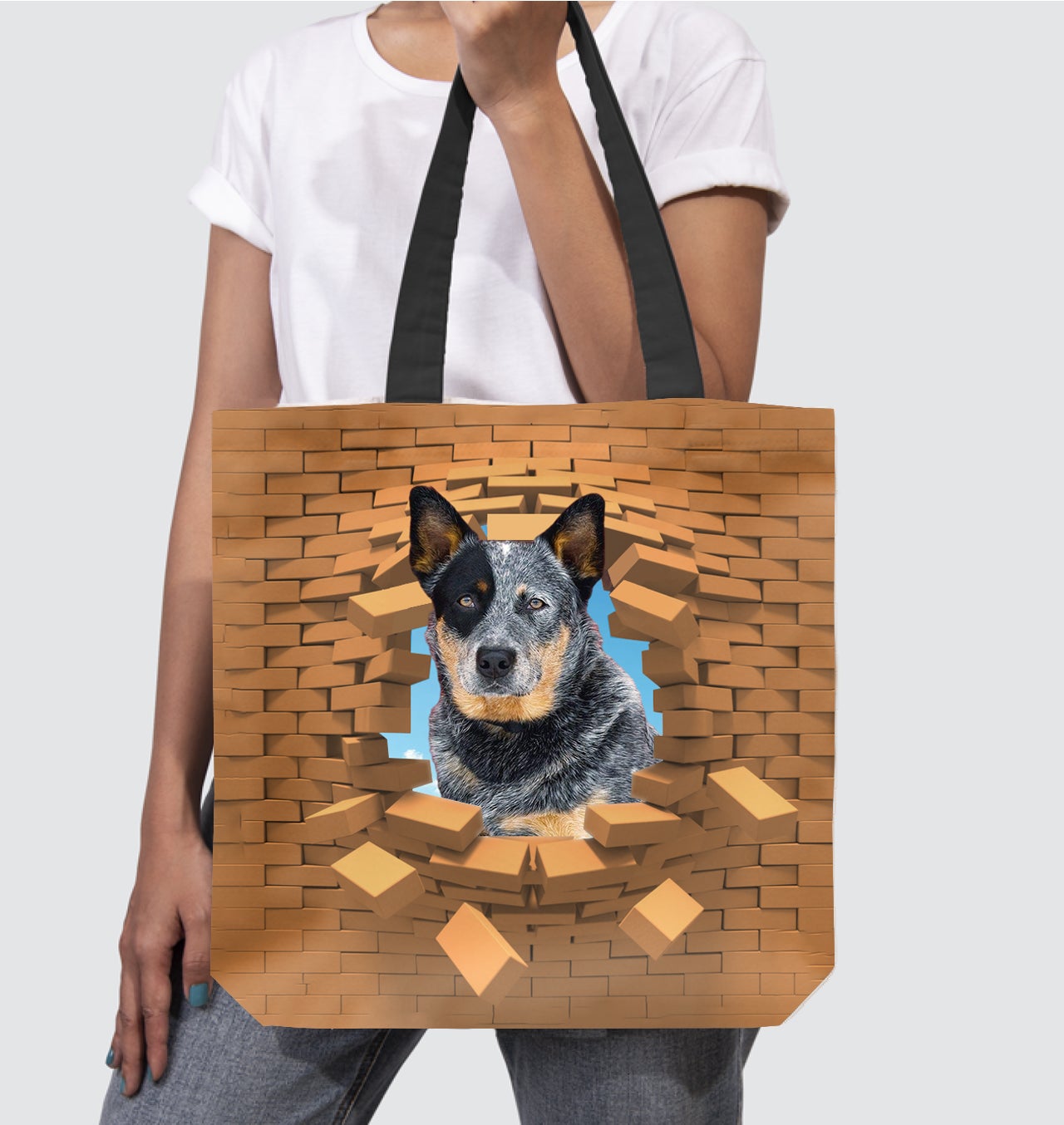 Australian Cattle In Brick Hole-Cloth Tote Bag