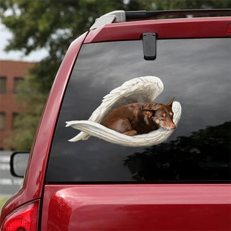 Australian Kelpie-sleeping angel CAR STICKER