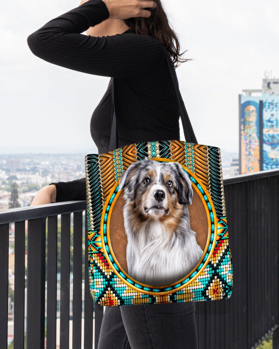 Australian Shepherd -Ethnic Style Cloth Tote Bag