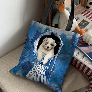 Australian Shepherd -Follow Your Own Path-Cloth Tote Bag