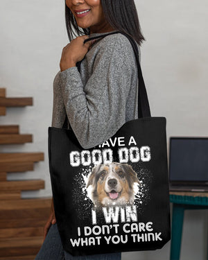 Australian Shepherd-I Win Cloth Tote Bag