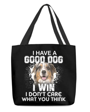 Australian Shepherd-I Win Cloth Tote Bag